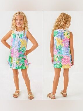 LILLY PULITZER SIZE 4 LITTLE LILLY CLASSIC SHIFT DRESS *BRIGHT DELIGHT